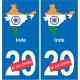 Indien karte fahne aufkleber sticker plakette ez