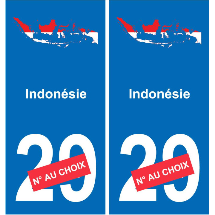 IndeIndonesia mapa de la bandera de la etiqueta engomada de la etiqueta engomada de la placa de matriculación