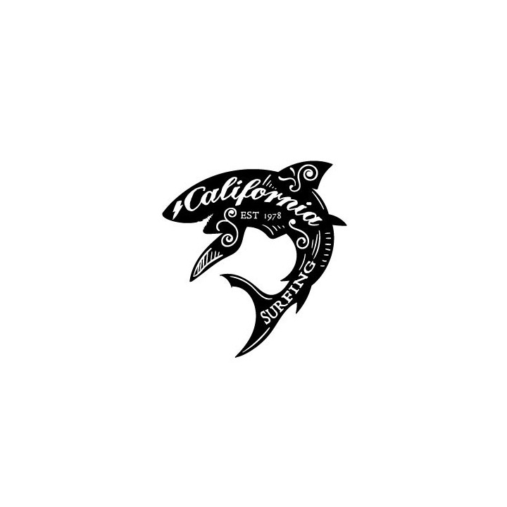 Autocollant surf requin texte stickers