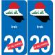 Irak carte drapeau autocollant sticker plaque immatriculation auto voiture département
