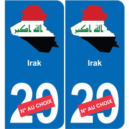 Irak mapa de la bandera de la etiqueta engomada de la etiqueta engomada de la placa de matriculación