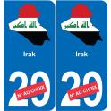 Iraq map flag sticker sticker plaque immatriculation