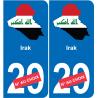 Iraq mappa bandiera adesivo adesivo targa di immatricolazione