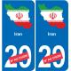 Iran mappa bandiera adesivo adesivo targa di immatricolazione