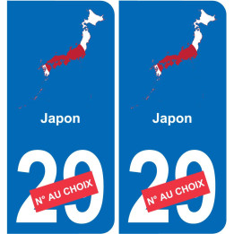 japonés mapa de la bandera de la etiqueta engomada de la etiqueta engomada de la placa de matriculación
