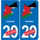 Jordania mapa de la bandera de la etiqueta engomada de la etiqueta engomada de la placa de matriculación