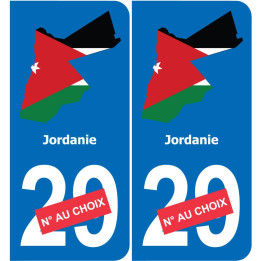 Jordania mapa de la bandera de la etiqueta engomada de la etiqueta engomada de la placa de matriculación
