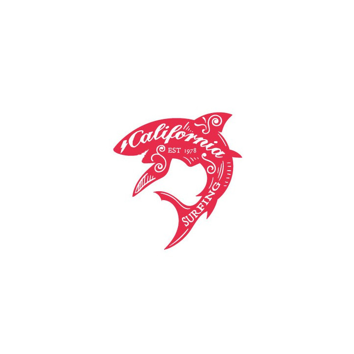 Autocollant surf requin texte stickers