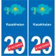 Kazakistan mappa bandiera adesivo adesivo targa di immatricolazione
