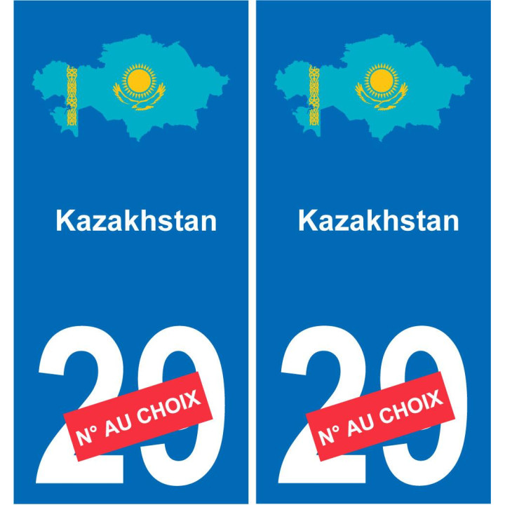 Kazakhstan carte drapeau autocollant sticker plaque immatriculation auto voiture département