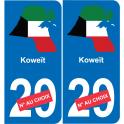 Kuwait mapa de la bandera de la etiqueta engomada de la etiqueta engomada de la placa de matriculación