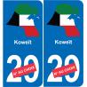 Kuwait mappa bandiera adesivo adesivo targa di immatricolazione