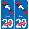 Laos mappa bandiera adesivo adesivo targa di immatricolazione