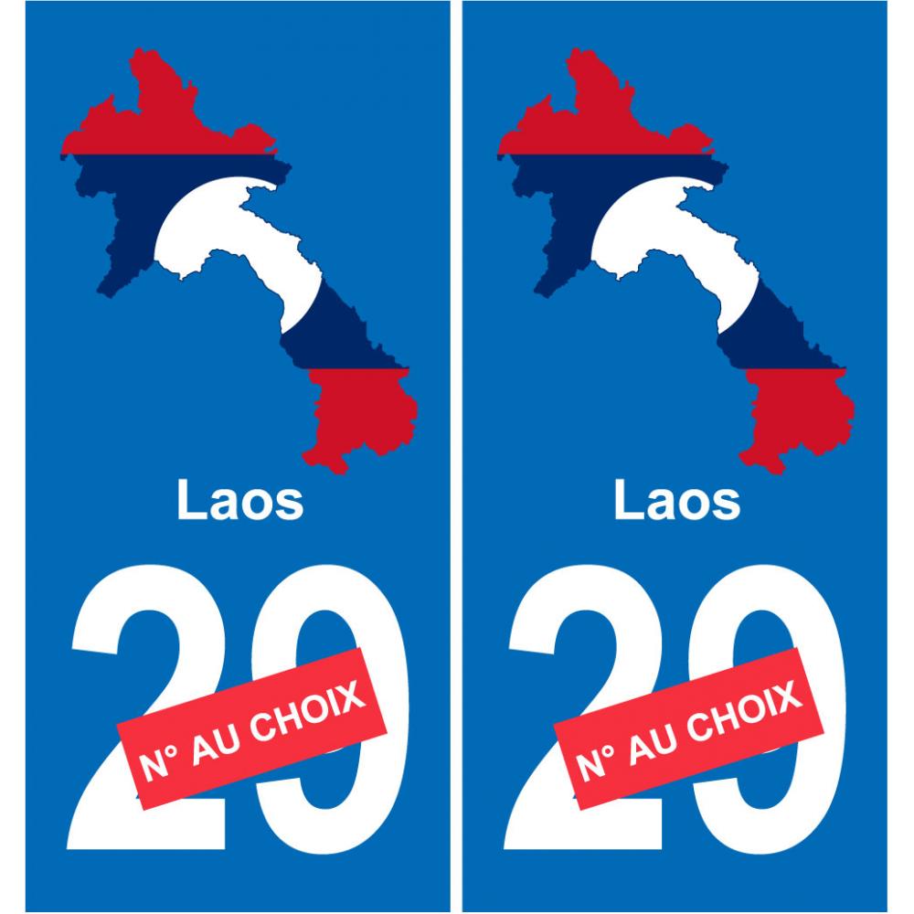 Laos mappa bandiera adesivo adesivo targa di immatricolazione