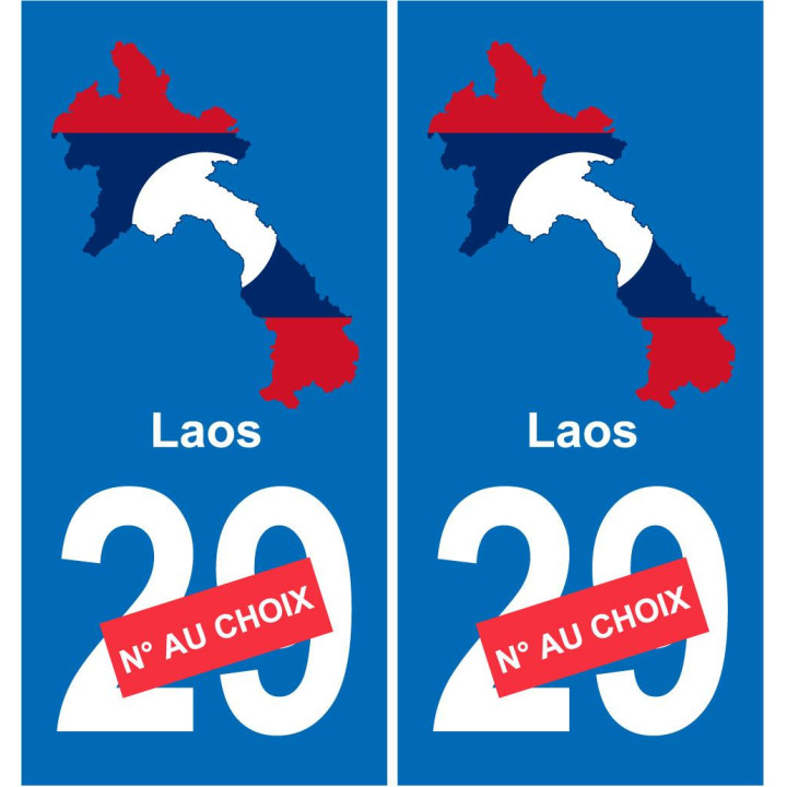 Laos map flag sticker sticker plaque immatriculation