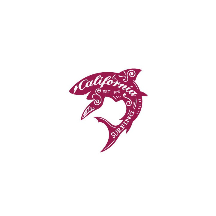 Autocollant surf requin texte stickers