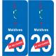 Malediven karte fahne aufkleber sticker plakette ez