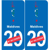Maldives mappa bandiera adesivo adesivo targa di immatricolazione