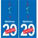 Malediven karte fahne aufkleber sticker plakette ez