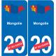 Mongolie carte drapeau autocollant sticker plaque immatriculation auto voiture département