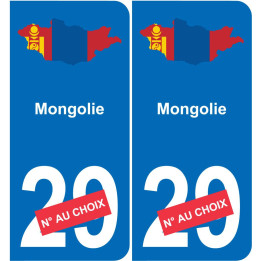 Mongolia mapa de la bandera de la etiqueta engomada de la etiqueta engomada de la placa de matriculación