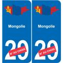 Mongolia mapa de la bandera de la etiqueta engomada de la etiqueta engomada de la placa de matriculación