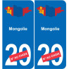 Mongolia mappa bandiera adesivo adesivo targa di immatricolazione
