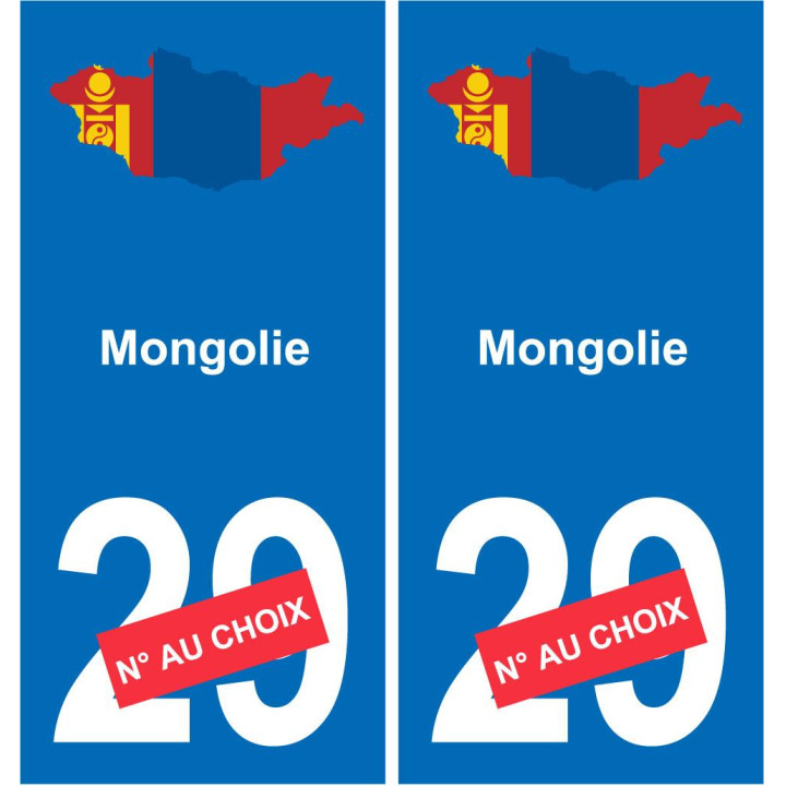 Mongolia mapa de la bandera de la etiqueta engomada de la etiqueta engomada de la placa de matriculación