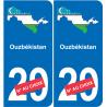 Uzbekistan map flag sticker sticker plaque immatriculation