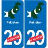 Pakistan carte drapeau autocollant sticker plaque immatriculation auto voiture département