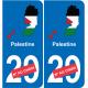 Palestine carte drapeau autocollant sticker plaque immatriculation auto voiture département