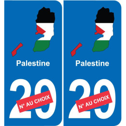 Palestine carte drapeau autocollant sticker plaque immatriculation auto voiture département