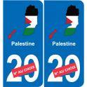Palestina mapa de la bandera de la etiqueta engomada de la etiqueta engomada de la placa de matriculación