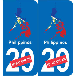 Philippines carte drapeau autocollant sticker plaque immatriculation auto voiture département