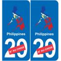 Filipinas mapa de la bandera de la etiqueta engomada de la etiqueta engomada de la placa de matriculación