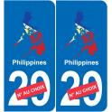 Philippines map flag sticker sticker plaque immatriculation