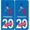 Philippines carte drapeau autocollant sticker plaque immatriculation auto voiture département