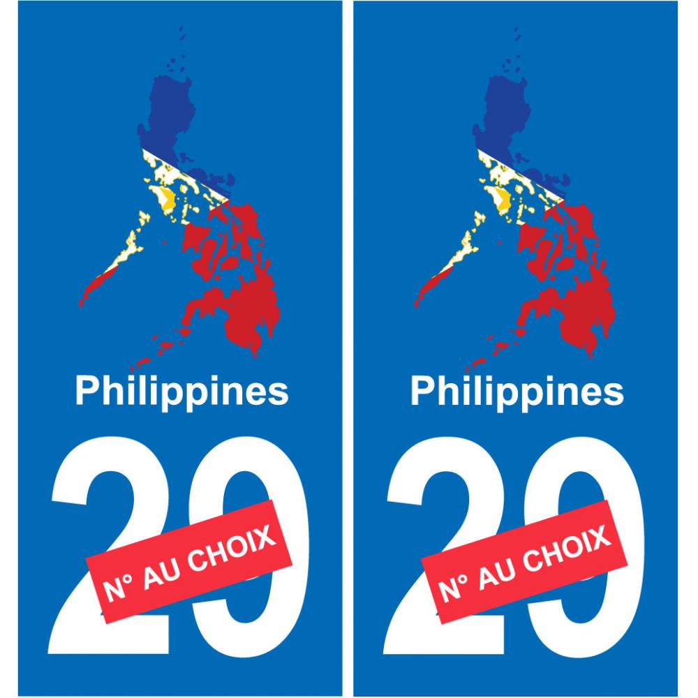 Filipinas mapa de la bandera de la etiqueta engomada de la etiqueta engomada de la placa de matriculación