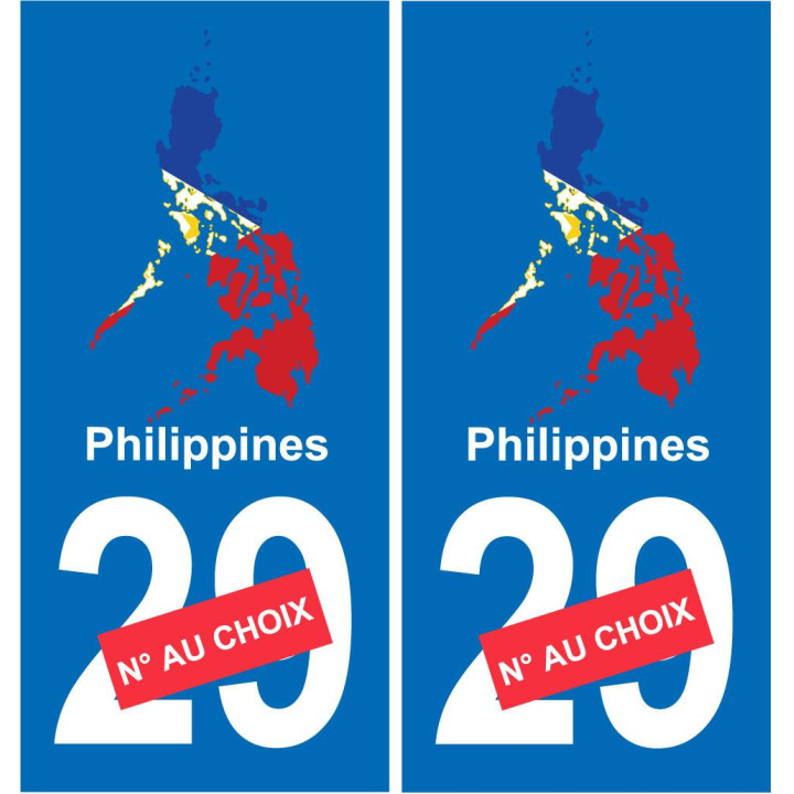 Filipinas mapa de la bandera de la etiqueta engomada de la etiqueta engomada de la placa de matriculación