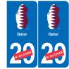Qatar map flag sticker sticker plaque immatriculation