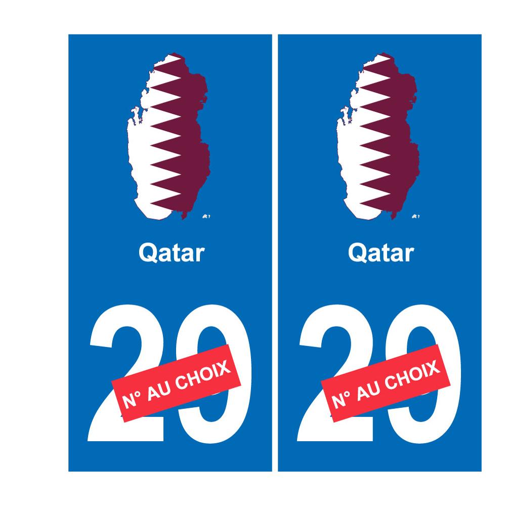 Katar mapa de la bandera de la etiqueta engomada de la etiqueta engomada de la placa de matriculación