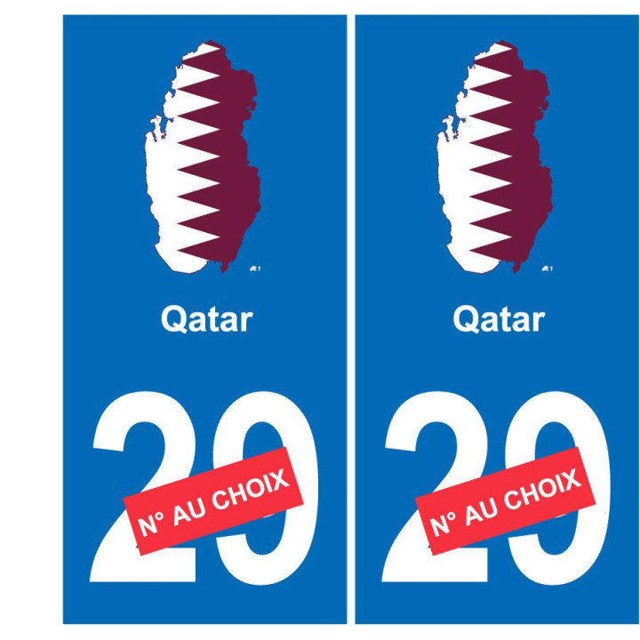 Qatar map flag sticker sticker plaque immatriculation