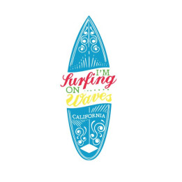 Autocollant surf2 bleu stickers
