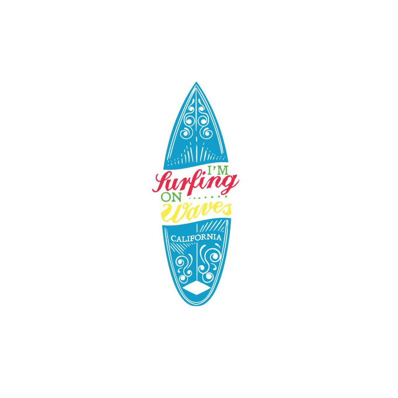 Autocollant surf2 bleu stickers