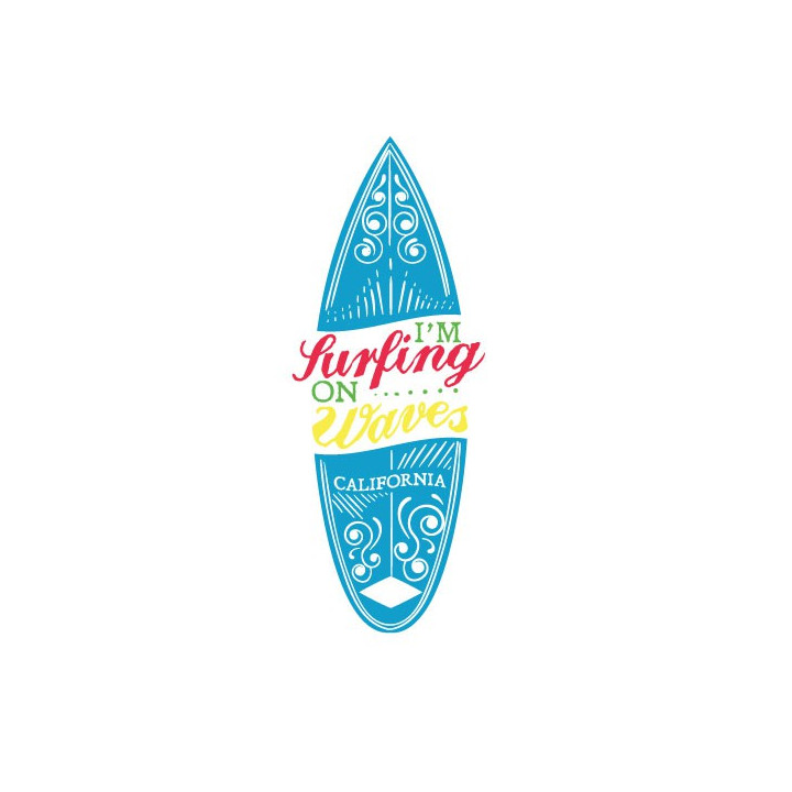 Autocollant surf2 bleu stickers