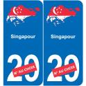 Singapore map flag sticker sticker plaque immatriculation