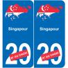 Singapore map flag sticker sticker plaque immatriculation