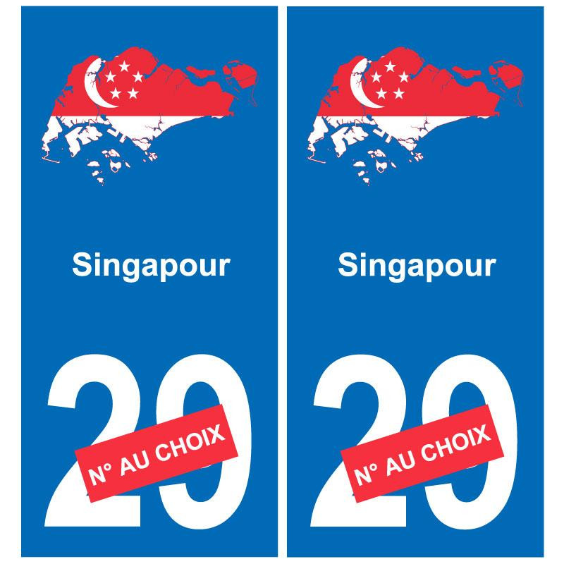 Singapur mapa de la bandera de la etiqueta engomada de la etiqueta engomada de la placa de matriculación