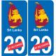 Sri Lanka carte drapeau autocollant sticker plaque immatriculation auto voiture département