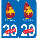 Sri Lanka karte fahne aufkleber sticker plakette ez